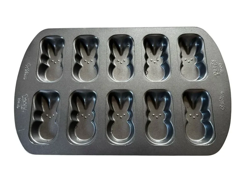 Wilton Cake Pan Peeps Rabbit Easter Mini Bunnies Non Stick Baking Mold 10 Cavity